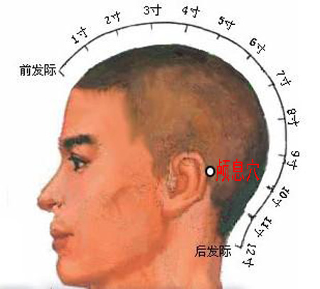 顱息穴→治頭痛、耳痛